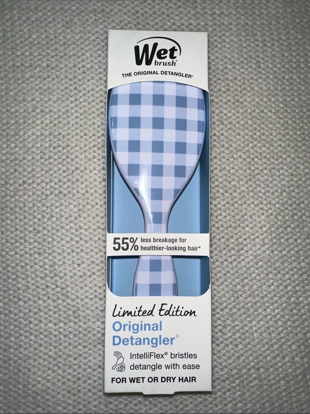 Wet Brush The Original Detangler Hair Brush Coastal Blue Gingham